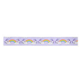 Regenbogen- und Einhorndesign Satinband