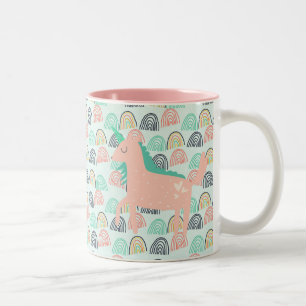 Regenbogen und Einhörner Zweifarbige Tasse