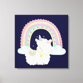 Regenbogen und Einhornlamm Leinwanddruck