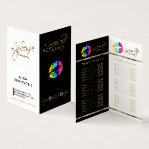 Regenbogen-und Goldlippenpreis und Service-Liste Visitenkarten