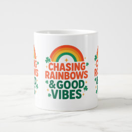 Regenbogen und gute Stimmung jagen am St. Patrick' Jumbo-Tasse