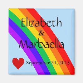 Regenbogen und Herz Magnet