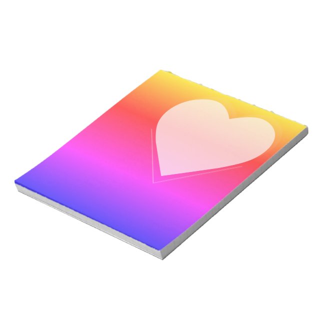 Regenbogen- und Herz-Notizen Notizblock (Rotiert)