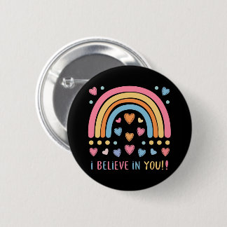 Regenbogen und Herz - Positive Botschaft Button