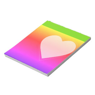 Regenbogen- und Herz-Post-it-Notizzettel Notizblock