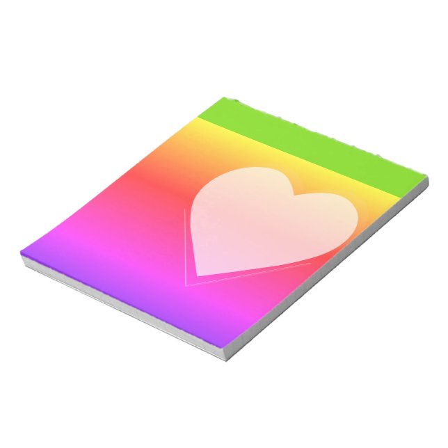 Regenbogen- und Herz-Post-it-Notizzettel Notizblock (Rotiert)
