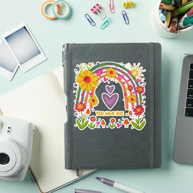 Regenbogen und Herz schneiden Inspirivity Sticker  (Von Creator hochgeladen)