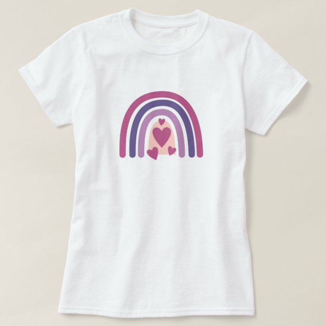 Regenbogen und Herz T-Shirt (Design vorne)