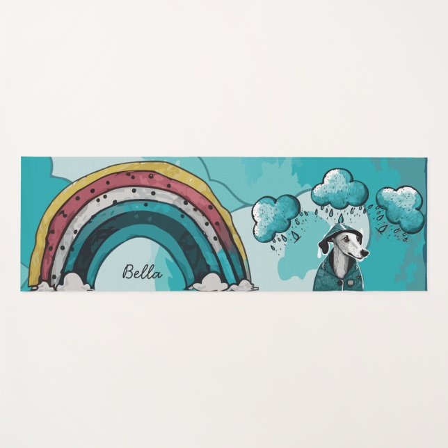 Regenbogen und Hund Yogamatte (Vorderseite (Horizontal))