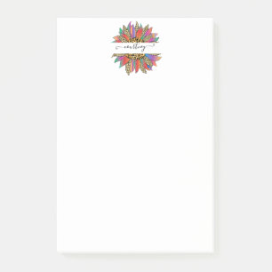 Regenbogen und Leoparden-Druck personalisiert Post-it Klebezettel