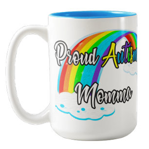Regenbogen und Rätsel  Stolz Autism Mama Zweifarbige Tasse