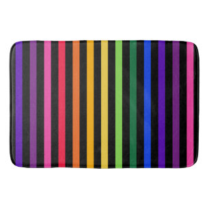Regenbogen und schwarze Streifen Badematte