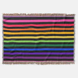 Regenbogen und schwarze Streifen Decke