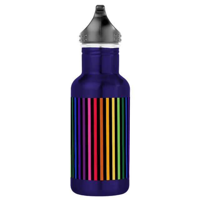Regenbogen und schwarze Streifen Edelstahlflasche (Rechts)