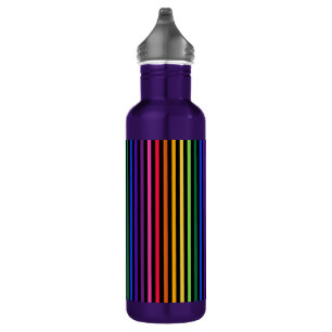 Regenbogen und schwarze Streifen Edelstahlflasche