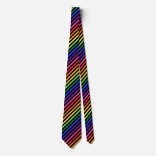 Regenbogen und schwarze Streifen Krawatte