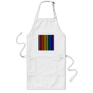 Regenbogen und schwarze Streifen Lange Schürze