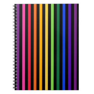 Regenbogen und schwarze Streifen Notizblock