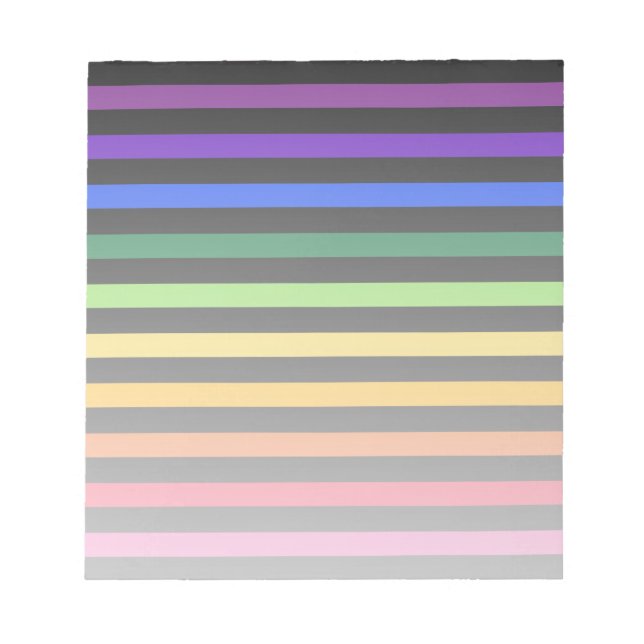 Regenbogen und schwarze Streifen Notizblock (Vorderseite)