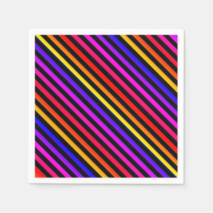 Regenbogen und schwarze Streifen Serviette