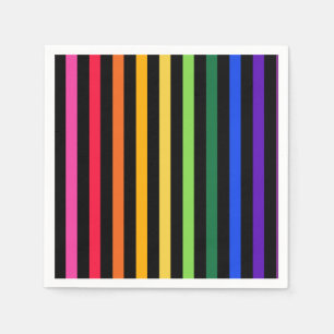Regenbogen und schwarze Streifen Serviette