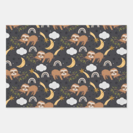 Regenbogen- und Slotmuster Geschenkpapier Set