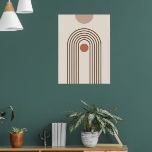Regenbogen und Sonne, Boho-Abstracte Geometrische Poster