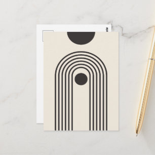 Regenbogen und Sonne, Boho Abstrakte Geometrische Postkarte