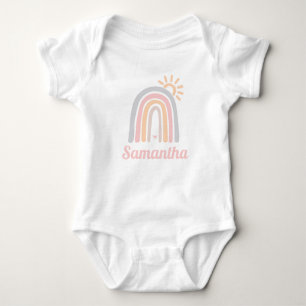Regenbogen und Sonnenschein Personalisierter Name Baby Strampler