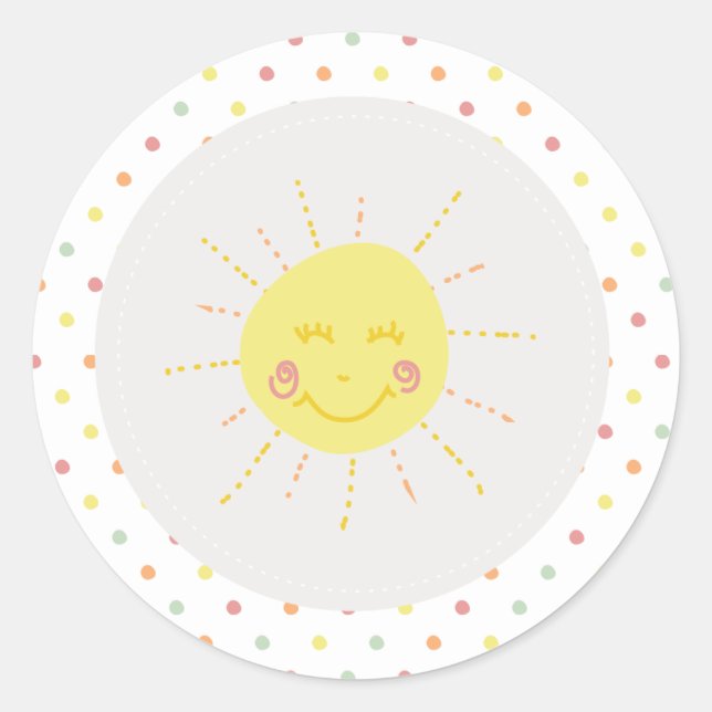 Regenbogen- und Sonnenschutzaufkleber Runder Aufkleber (Vorderseite)