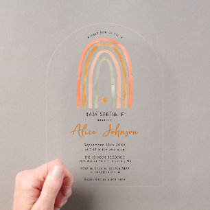 Regenbogen und Star Boho Baby Sprinkle Duschbühne Acryleinladungen