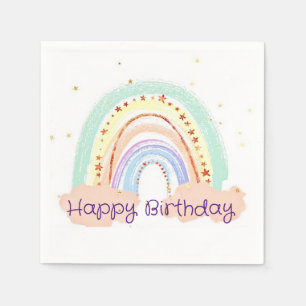 Regenbogen und Sterne Baby Geburtstagsfeier Serviette