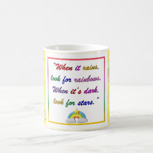 Regenbogen und Sterne - Motivierend Gelbe Tasse