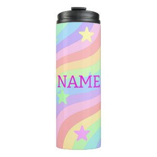 Regenbogen und Sterne Thermosbecher