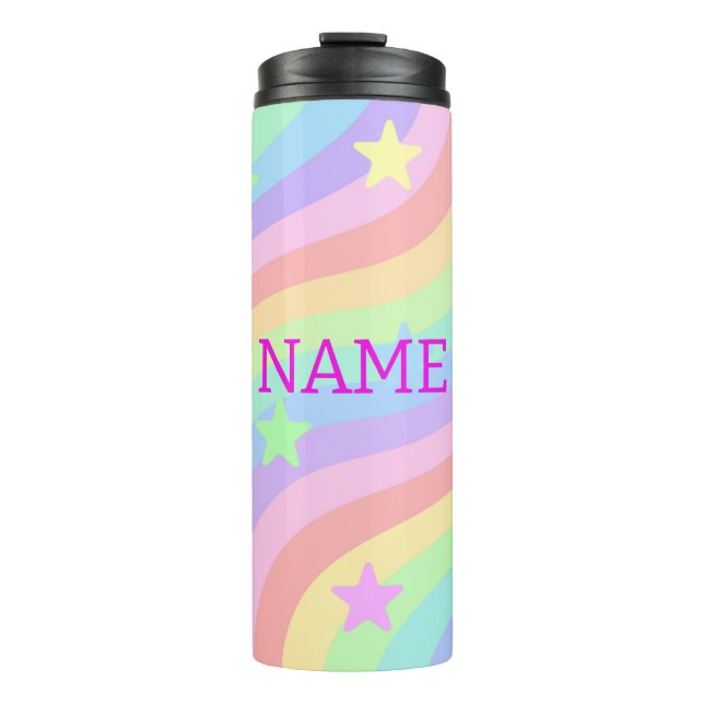 Regenbogen und Sterne Thermosbecher (Vorderseite)