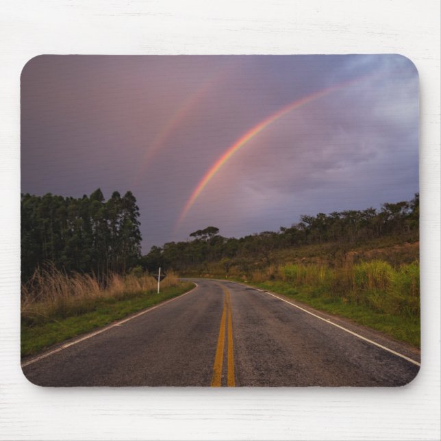 Regenbogen und Straße Mousepad (Vorne)