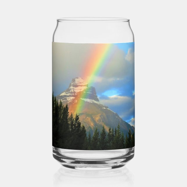 Regenbogen und Sturmwolken über der schneebedeckte Dosenglas (Vorderseite)