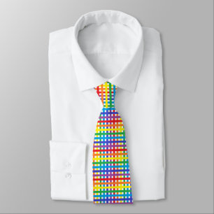Regenbogen und Weiß-Webart Krawatte