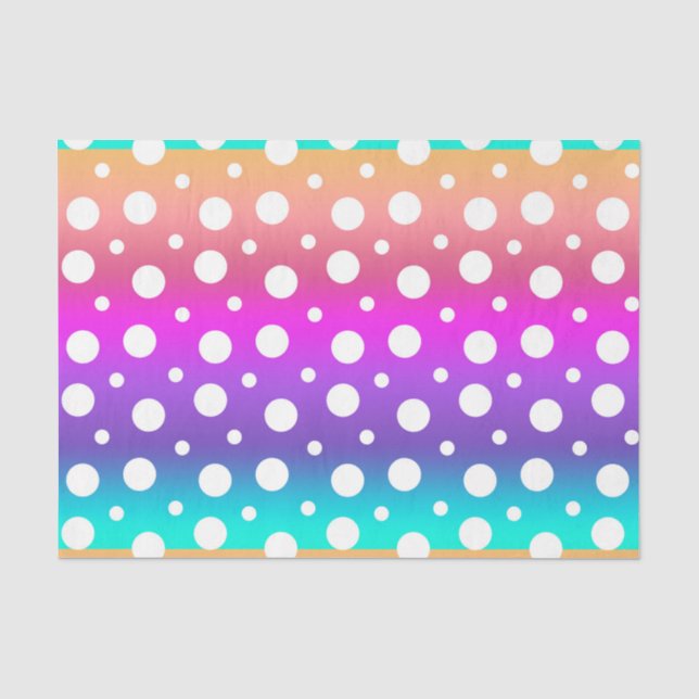 Regenbogen und weiße Punkte (Design 17 Lila Serie) Seidenpapier (Vorderseite)