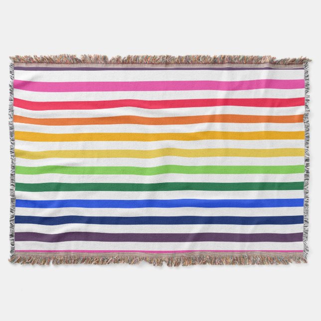 Regenbogen und weiße Streifen Decke (Vorderseite)