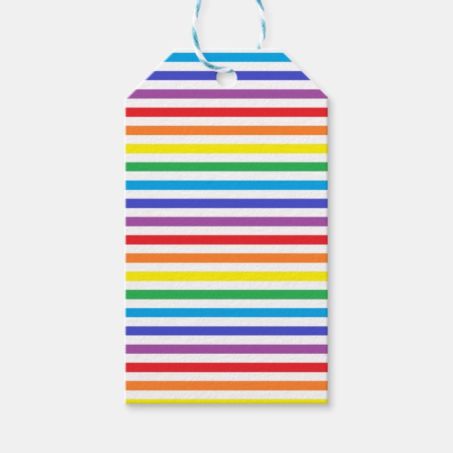 Regenbogen und weiße Streifen Geschenkanhänger (Vorderseite)