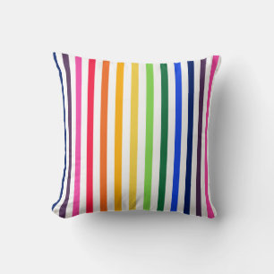 Regenbogen und weiße Streifen Kissen
