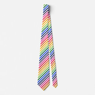Regenbogen und weiße Streifen Krawatte