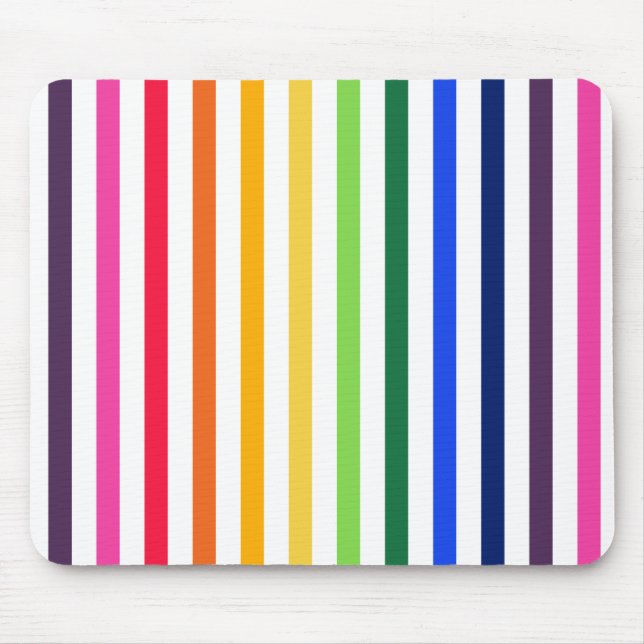 Regenbogen und weiße Streifen Mousepad (Vorne)