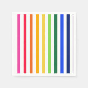 Regenbogen und weiße Streifen Serviette