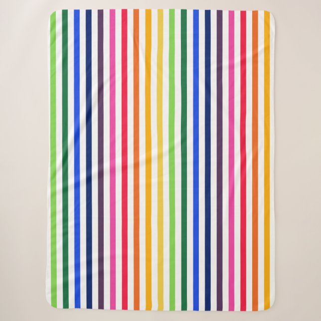 Regenbogen und weiße Streifen Sherpadecke (Vorderseite)