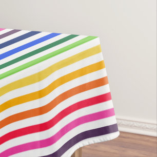 Regenbogen und weiße Streifen Tischdecke