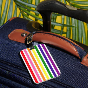 Regenbogen und weiße vertikale Streifen Reise Gepäckanhänger