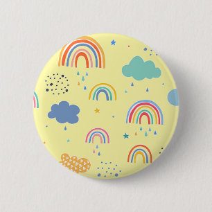 Regenbögen und Wolken Button