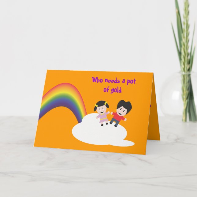 Regenbogen-und Wolken-Freundschafts-Karte Karte (Vorderseite)